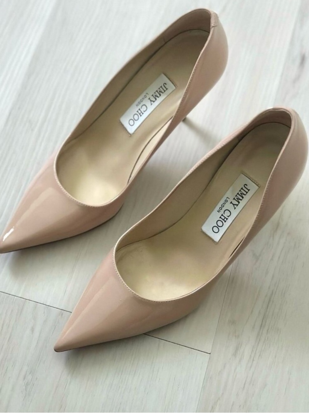 Jimmy Choo Blush Patent Leather Pointed-Toe Pumps